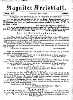 Ragniter Kreisblatt vom 05.10.1882