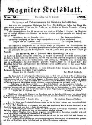 Ragniter Kreisblatt on Dec 21, 1882