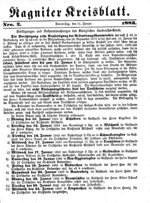 Ragniter Kreisblatt on Jan 11, 1883