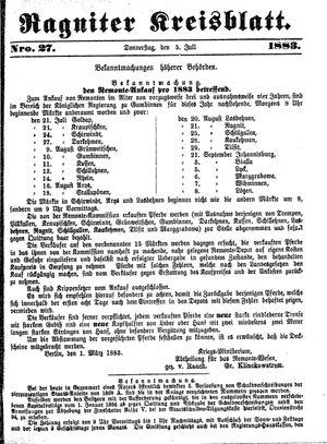 Ragniter Kreisblatt vom 05.07.1883