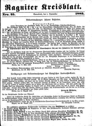 Ragniter Kreisblatt vom 01.09.1883