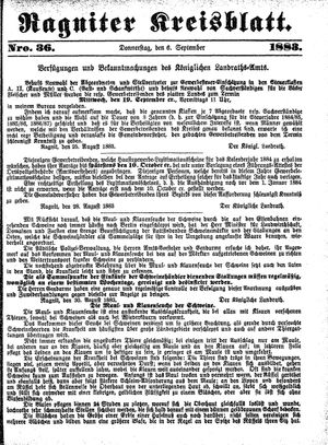 Ragniter Kreisblatt vom 06.09.1883