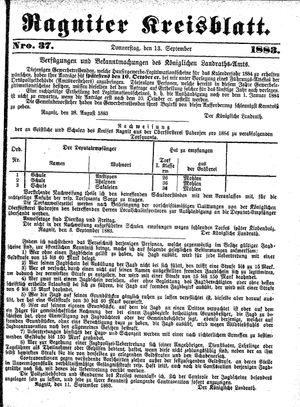 Ragniter Kreisblatt vom 13.09.1883