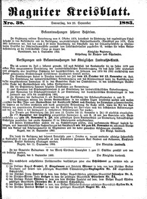 Ragniter Kreisblatt vom 20.09.1883
