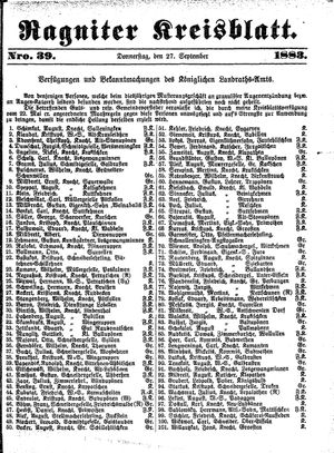 Ragniter Kreisblatt vom 27.09.1883