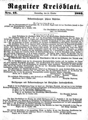 Ragniter Kreisblatt vom 18.10.1883