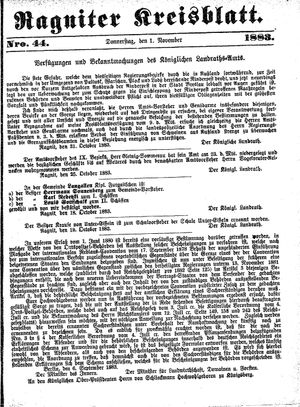 Ragniter Kreisblatt vom 01.11.1883