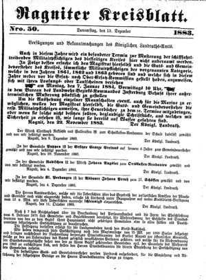 Ragniter Kreisblatt vom 13.12.1883