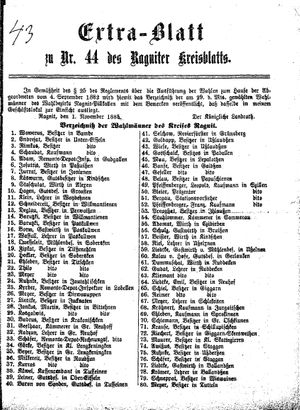 Ragniter Kreisblatt vom 29.10.1885