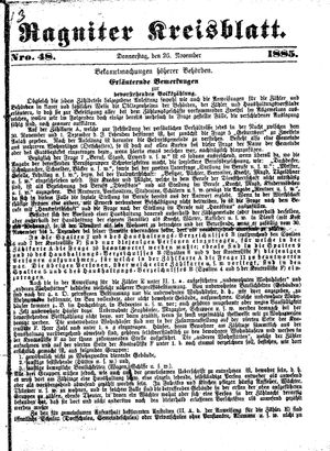 Ragniter Kreisblatt vom 26.11.1885