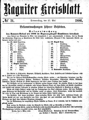 Ragniter Kreisblatt vom 27.05.1886