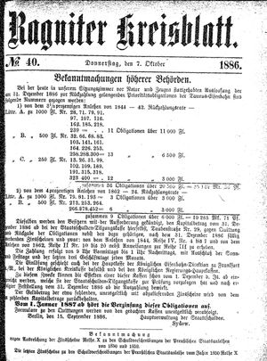 Ragniter Kreisblatt vom 07.10.1886