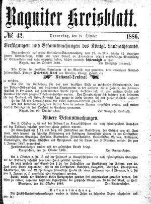 Ragniter Kreisblatt on Oct 21, 1886