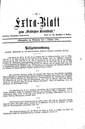 Goldaper Kreisblatt vom 07.10.1908
