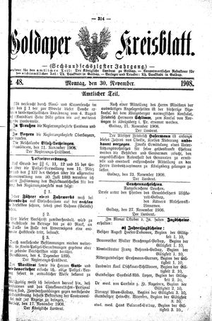 Goldaper Kreisblatt vom 30.11.1908