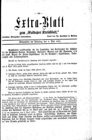 Goldaper Kreisblatt vom 04.05.1909