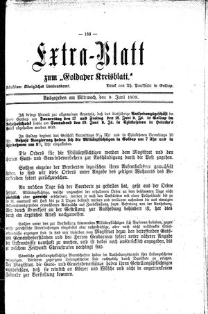 Goldaper Kreisblatt vom 09.06.1909