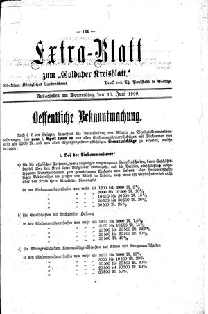 Goldaper Kreisblatt vom 10.06.1909