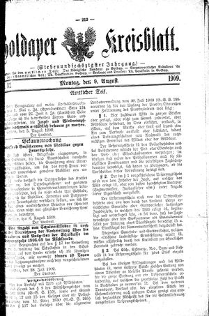 Goldaper Kreisblatt vom 09.08.1909