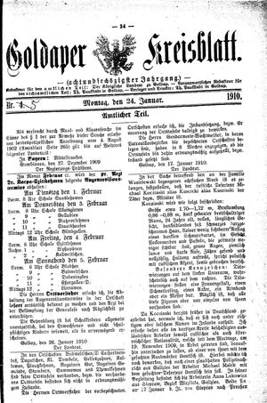 Goldaper Kreisblatt vom 31.01.1910