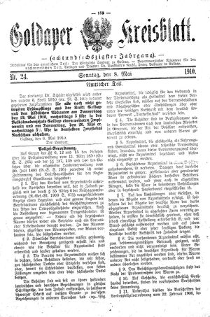 Goldaper Kreisblatt vom 08.05.1910