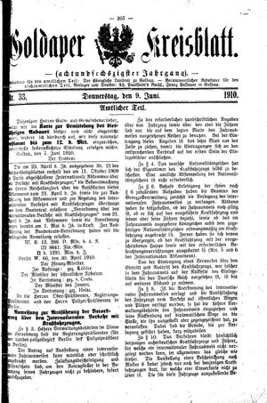 Goldaper Kreisblatt vom 09.06.1910