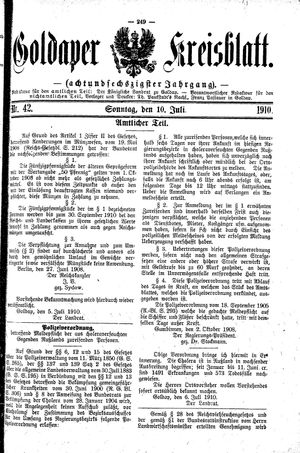 Goldaper Kreisblatt vom 10.07.1910