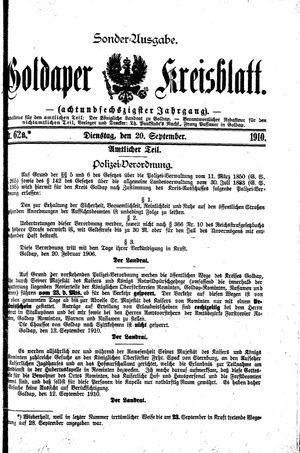 Goldaper Kreisblatt vom 20.09.1910