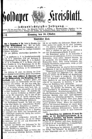 Goldaper Kreisblatt vom 30.10.1910