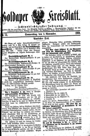 Goldaper Kreisblatt vom 03.11.1910