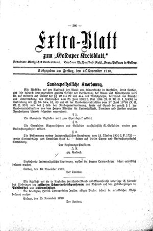 Goldaper Kreisblatt vom 18.11.1910