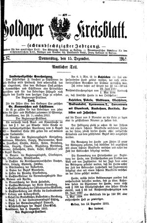 Goldaper Kreisblatt vom 15.12.1910