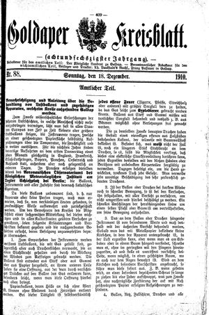 Goldaper Kreisblatt vom 18.12.1910