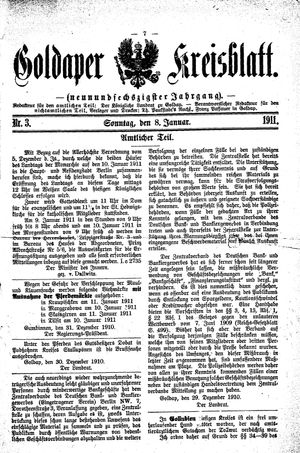 Goldaper Kreisblatt vom 08.01.1911