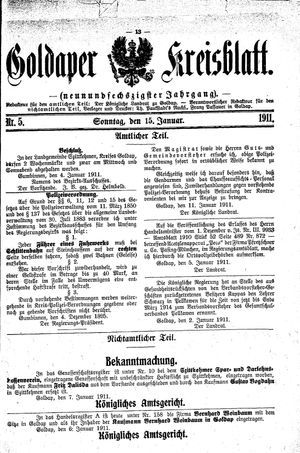 Goldaper Kreisblatt vom 15.01.1911