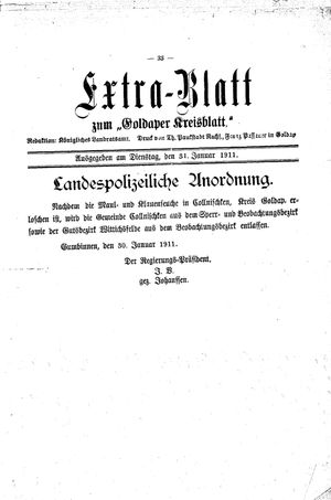 Goldaper Kreisblatt on Jan 31, 1911