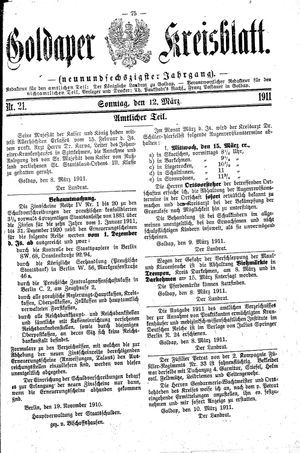 Goldaper Kreisblatt vom 12.03.1911