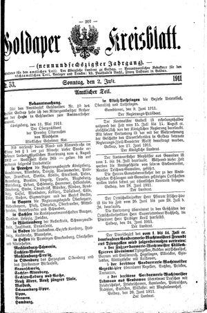 Goldaper Kreisblatt vom 02.07.1911