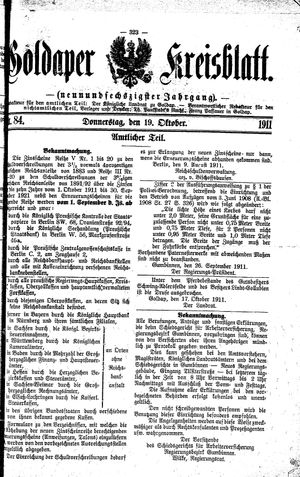 Goldaper Kreisblatt vom 19.10.1911