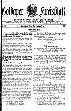 Goldaper Kreisblatt vom 05.11.1911