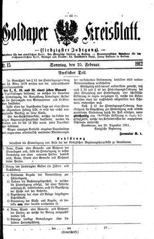 Goldaper Kreisblatt vom 25.02.1912