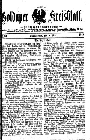 Goldaper Kreisblatt on May 9, 1912