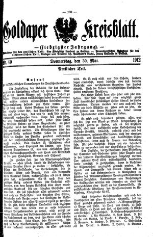 Goldaper Kreisblatt vom 30.05.1912