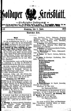 Goldaper Kreisblatt vom 09.06.1912