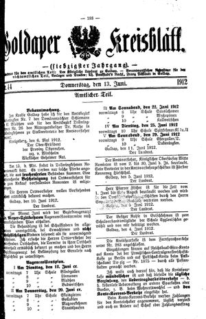 Goldaper Kreisblatt vom 13.06.1912