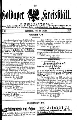 Goldaper Kreisblatt vom 23.06.1912