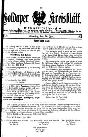 Goldaper Kreisblatt vom 30.06.1912