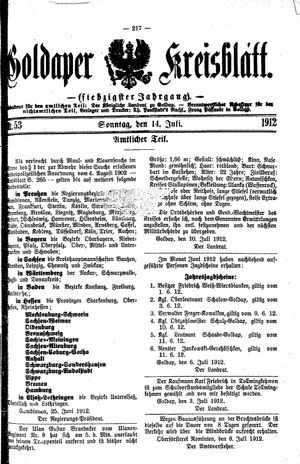 Goldaper Kreisblatt vom 14.07.1912