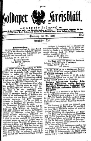 Goldaper Kreisblatt on Jul 28, 1912