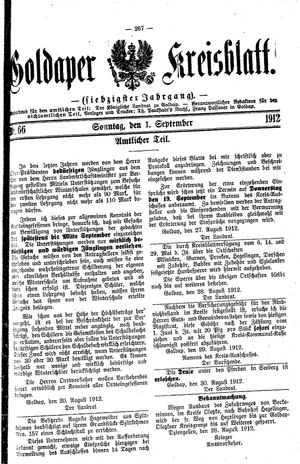 Goldaper Kreisblatt on Sep 1, 1912